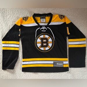 Kids Fanatics Black and Yellow Boston Bruins Hockey Jersey S/M